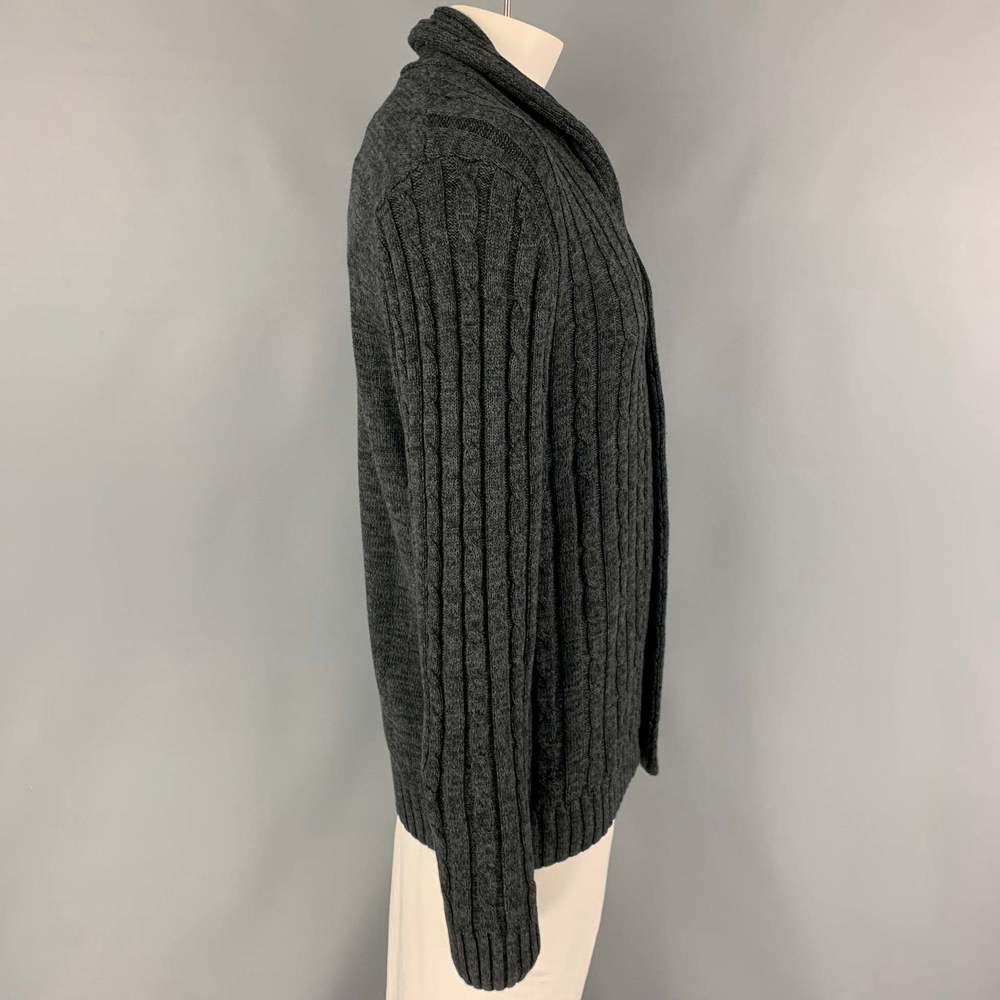 KITON Grey Knit Cotton Shawl Collar Cardigan - Picture 2 of 5